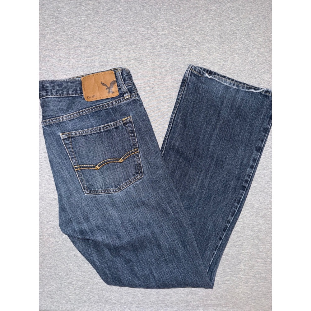 American Eagle Mens Original Straight Jeans Size 32x32 Dark Wash Workwear Casual